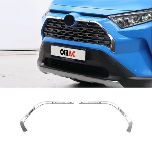 Toyota RAV4 Front Grill Frame - Omac - S. Steel - Gloss Silver - 2019-2025